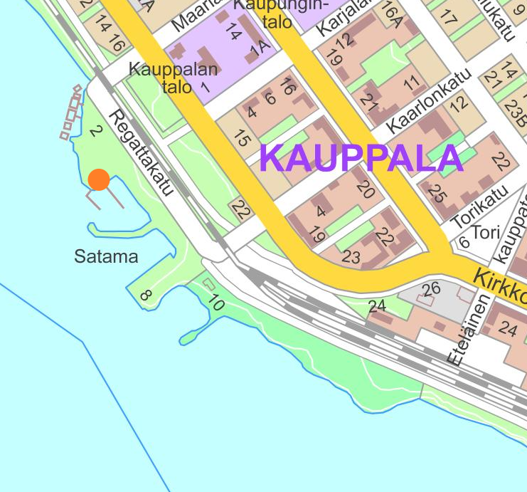 Kartta, mihin on jäähilekortin merkitty