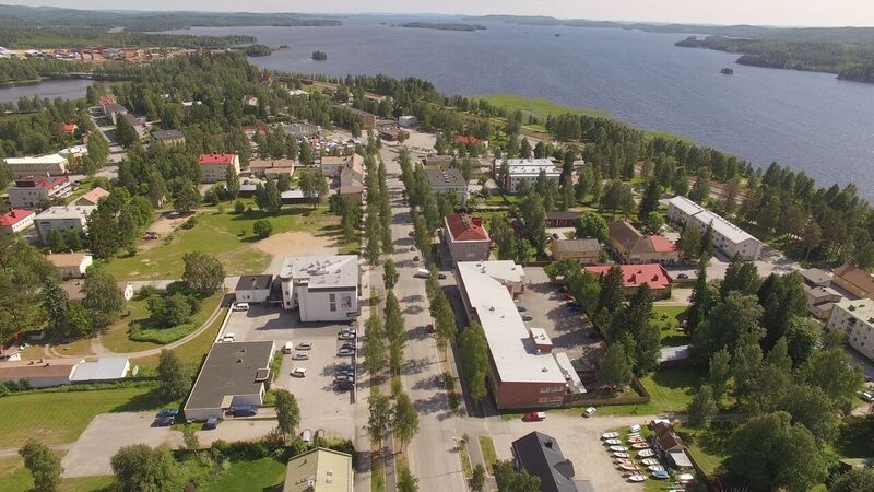 Ilmakuva Nurmeksen kaupungin keskustasta