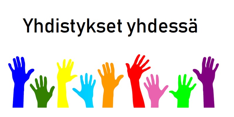 Kuvituskuvassa 9 piirrettyä eriväristä kättä tervehdysasennossa