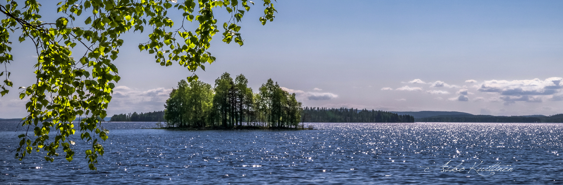 Vapaa-ajan asukkaille suunnatun sivuston kansikuva, jossa näkymä Pieliseltä. Kuvaaja: Asko Kuittinen